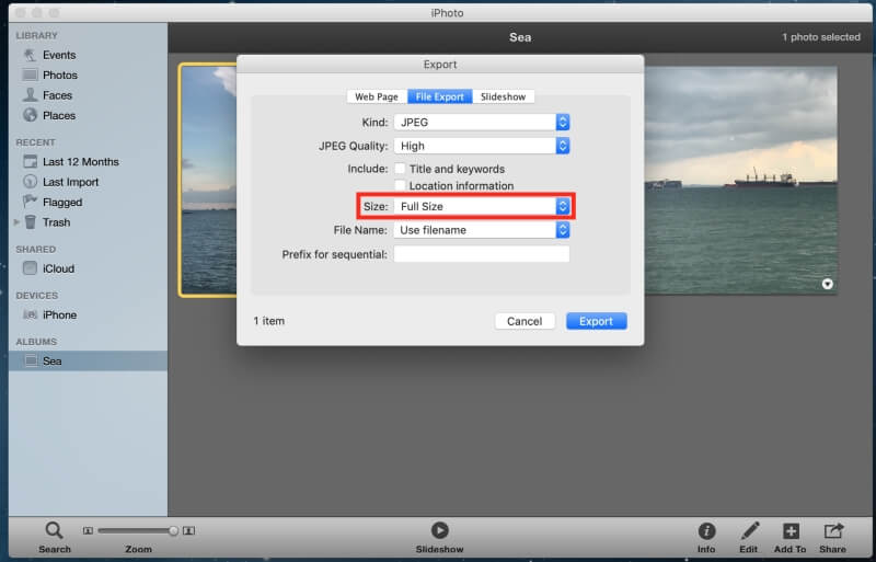 compress pictures on mac for email